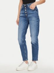 Guess Jeansy W4YA0Q D5DD4 Granatowy Carrot Fit. Niebieskie jeansy Guess, z aplikacjami, z bawełny. Za 399.99 zł.