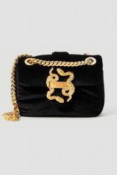 JUST CAVALLI Czarna damska torebka Iconic Snakes Puffy Style 3. Czarne kopertówki Just Cavalli, bez wzorów, bez dodatków. W wyprzedaży za 622.99 zł.