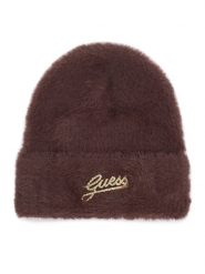 Guess Czapka AW5633 POL01 Brązowy. Brązowe czapki zimowe Guess, z aplikacjami, z nylonu. Za 154.99 zł.