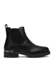 JENNY Botki CEO-24F598-1 Czarny. Czarne botki Jenny, bez wzorów, z materiału, bez obcasa, na płaskiej podeszwie, bez zapięcia. Za 139.99 zł.