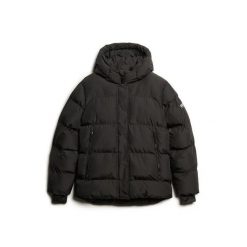 Damska kurtka z kapturem Superdry. Czarne kurtki Superdry, na zimę, xs, bez wzorów, z materiału, klasyczne, z kapturem. Za 593.00 zł.