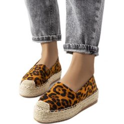 Brązowe espadryle na platformie Feiken czarne żółte. Brązowe espadryle INNA MARKA, bez wzorów, bez obcasa, na platformie. Za 77.93 zł.