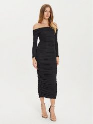 BARDOT Sukienka dzianinowa Arike 59445DB Czarny Slim Fit. Czarne sukienki Bardot, bez wzorów, z dzianiny, bez kołnierzyka, bez ramiączek. Za 299.99 zł.
