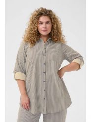 KAFFE curve Koszula w kolorze beżowo-niebieskim rozmiar: 46. Brązowe koszule KAFFE curve, bez wzorów, z bawełny, bez kołnierzyka, bez ramiączek. Za 165.99 zł.