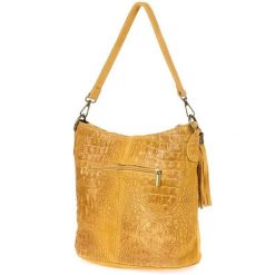 Shopperka skórzana Beltimore W13 musztardowa. Żółte torebki klasyczne bez wzorów, ze skóry, bez dodatków. Za 134.90 zł.