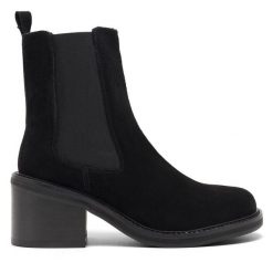 Botki Sergio Bardi. Czarne botki Sergio Bardi, bez wzorów, bez obcasa, na słupku, bez zapięcia. Za 209.99 zł.