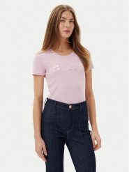Guess T-Shirt W5GI17 J1314 Różowy Slim Fit. Czerwone t-shirty Guess, s, z aplikacjami, z bawełny, bez kołnierzyka, bez ramiączek. Za 139.99 zł.