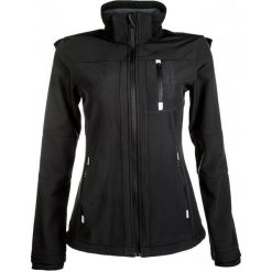 Kurtka jeździecka z odpinanym kapturem damska HKM Softshell. Czarne kurtki HKM, m, bez wzorów, z elastanu. Za 373.00 zł.