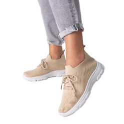 Buty sportowe damskie Shelovet ze sznurowaniem beżowe beżowy. Brązowe buty treningowe SHELOVET, bez wzorów, bez zapięcia. Za 82.00 zł.