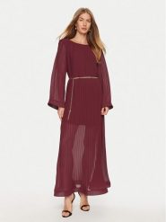 ViCOLO Sukienka wieczorowa TS0396 Bordowy Regular Fit. Czerwone sukienki ViCOLO, s, bez wzorów, z syntetyku, wizytowe, bez kołnierzyka, bez ramiączek. Za 289.99 zł.