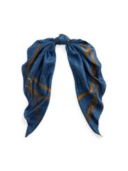 LAUREN RALPH LAUREN Chusta 454972544003 Niebieski. Niebieskie chusty Lauren Ralph Lauren, bez wzorów, z jedwabiu. Za 449.99 zł.