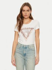 Guess T-Shirt W5RI22 J1314 Biały Regular Fit. Białe t-shirty Guess, l, z aplikacjami, z bawełny, bez kołnierzyka, bez ramiączek. Za 129.99 zł.