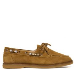 Półbuty PINKO. Brązowe półbuty wsuwane Pinko, bez wzorów, bez obcasa, na płaskiej podeszwie. Za 1,399.00 zł.