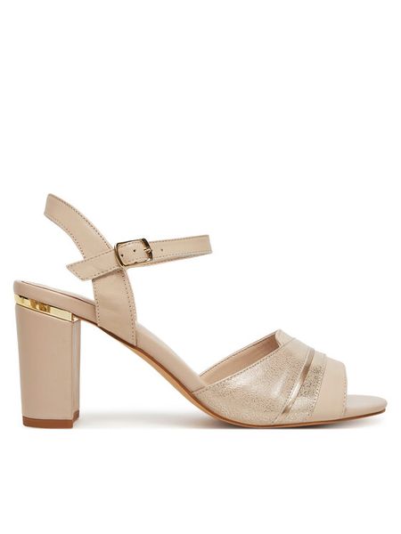 Lasocki Sandały WYL3858-1Z Beżowy. Brązowe sandały Lasocki, bez wzorów, ze skóry, bez obcasa, na słupku, bez zapięcia. Za 199.99 zł.