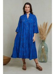 Curvy Lady Sukienka w kolorze niebieskim rozmiar: 40/42. Niebieskie sukienki Curvy Lady, na co dzień, bez wzorów, z bawełny, klasyczne, bez kołnierzyka, bez ramiączek, maxi, proste. Za 179.64 zł.