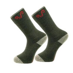 Skarpety trekkingowe z wełny Merino. Zielone skarpetki WOOLONA, bez wzorów, z wełny. W wyprzedaży za 63.00 zł.