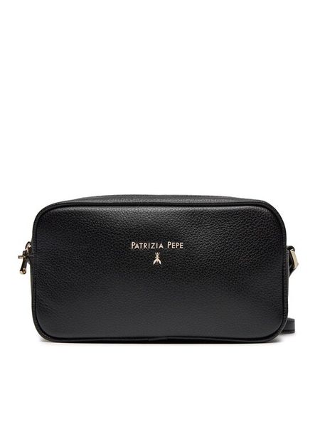 Patrizia Pepe Torebka 8B0185/L001-K103 Czarny. Czarne listonoszki Patrizia Pepe, bez wzorów, ze skóry, bez dodatków. Za 639.99 zł.