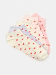 Bawełniane skarpetki z motywem kwiatowym 5 pack - wielobarwny. Skarpetki Sinsay, bez wzorów, z bawełny. Za 12.99 zł.