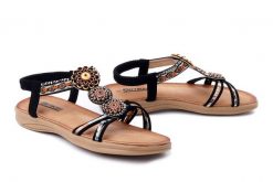 ARTIKER RELAKS 54C1333 czarny, sandały damskie. Czarne sandały Artiker Relaks, bez wzorów, bez obcasa, na obcasie, bez zapięcia. Za 149.90 zł.
