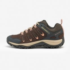 Buty turystyczne damskie Merell Crosslander. Brązowe buty trekkingowe Merrell, na lato, z kauczuku, bez zapięcia. Za 329.99 zł.