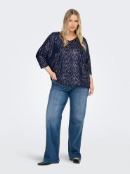 ONLY Carmakoma Bluzka w kolorze srebrno-granatowym rozmiar: 54. Niebieskie bluzki Only Carmakoma, bez wzorów, bez kołnierzyka, bez ramiączek. Za 96.37 zł.