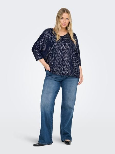 ONLY Carmakoma Bluzka w kolorze srebrno-granatowym rozmiar: 54. Niebieskie bluzki Only Carmakoma, bez wzorów, bez kołnierzyka, bez ramiączek. Za 87.61 zł.