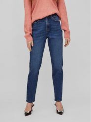 Vila Jeansy Naomi 14080820 Granatowy Mom Fit. Niebieskie jeansy Vila, bez wzorów, z bawełny. Za 109.99 zł.