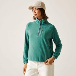 Polar damski z suwakiem 1/2 Frankie. Zielone bluzy z polaru Regatta, bez wzorów, z polaru, trekkingowe. W wyprzedaży za 139.99 zł.