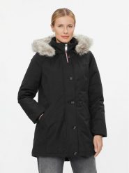 Tommy Hilfiger Parka WW0WW39864 Czarny Regular Fit. Czarne płaszcze Tommy Hilfiger, xs, bez wzorów, z syntetyku, bez kaptura. Za 1,959.00 zł.