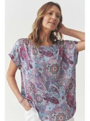 TATUUM Bluzka "Oma" w kolorze fioletowo-błękitnym rozmiar: 38. Niebieskie bluzki Tatuum, bez wzorów, z wiskozy, bez kołnierzyka, bez ramiączek. Za 105.14 zł.