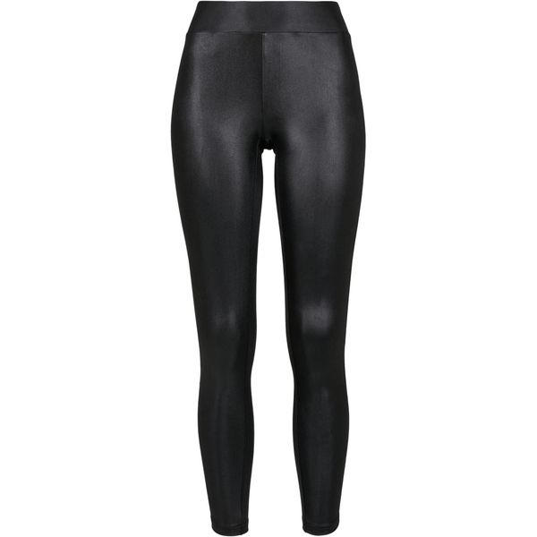 Legginsy Damskie Skóra Syntetyczna 2pak. Czarne legginsy Urban Classics, bez wzorów, ze skóry, sportowe. Za 137.99 zł.