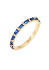Elli PREMIUM Damska obrączka błyszcząca z syntetycznym szafirem w pozłacanym srebrze 925 Sterling Silver Pierścionki 1 ct Damski. Szare pierścionki Elli PREMIUM, z szafirem, pozłacane. Za 248.99 zł.
