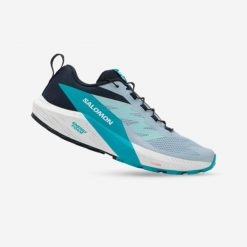 Buty do biegania w terenie damskie Salomon Sense Ride 5. Niebieskie buty do biegania Salomon, bez wzorów, z materiału, bez zapięcia, do biegania. Za 379.99 zł.