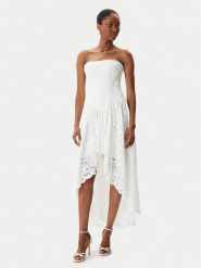 Bardot Sukienka koktajlowa Felicidad Strapless 59843DB Biały Regular Fit. Białe sukienki Bardot, bez wzorów, z bawełny, wizytowe, bez kołnierzyka, bez ramiączek. Za 439.99 zł.