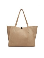 Calvin Klein Torebka Ck Narrate Shopper_Suede K60K612983 Beżowy. Brązowe shopper bag Calvin Klein, bez wzorów, ze skóry, bez dodatków. Za 719.99 zł.