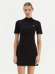 Guess Sukienka codzienna V6RK04 J1314 Czarny Regular Fit. Czarne sukienki Guess, na co dzień, xxs, z aplikacjami, z bawełny, bez kołnierzyka, bez ramiączek, proste. Za 269.99 zł.
