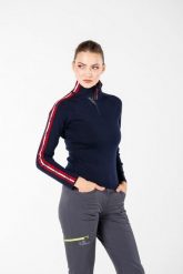 Asya - Sweter Damski ze 100% Wełny Merino XL, Granatowy. Niebieskie swetry WOOLONA, na zimę, l, bez wzorów, z materiału, biznesowe, bez ramiączek. Za 720.00 zł.