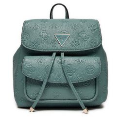 Plecak Guess. Niebieskie plecaki Guess, z aplikacjami, bez dodatków. Za 369.99 zł.