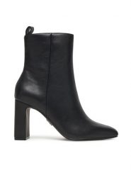 Steve Madden Botki Adelisa SM11002626 Czarny. Czarne botki Steve Madden, bez wzorów, ze skóry, bez obcasa, na słupku, bez zapięcia. Za 509.99 zł.