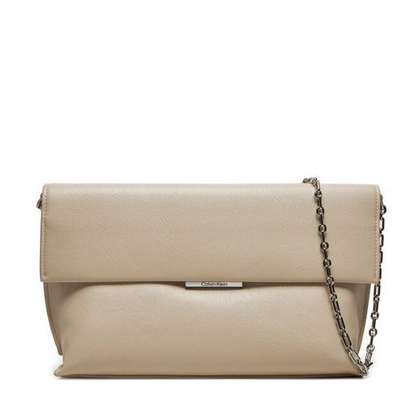 Torebka Calvin Klein. Brązowe kopertówki Calvin Klein, bez wzorów, wizytowe, bez dodatków. Za 299.99 zł.