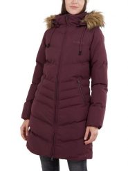 Płaszcz zimowy damski Fundango Puppis Padded. Czerwone płaszcze FUNDANGO, na zimę, s, bez wzorów, z materiału, bez kaptura. Za 499.00 zł.