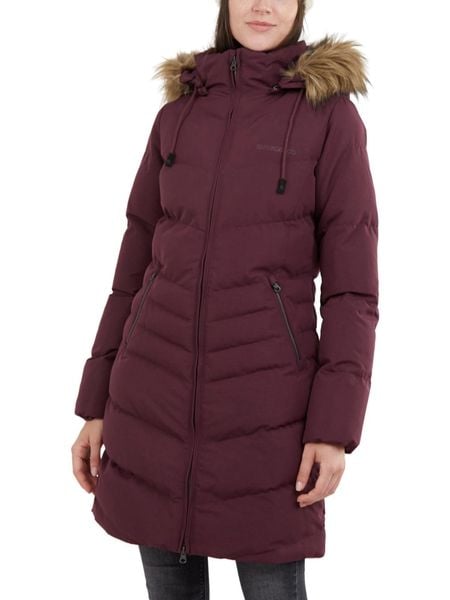 Płaszcz zimowy damski Fundango Puppis Padded. Czerwone płaszcze FUNDANGO, na zimę, s, bez wzorów, z materiału, bez kaptura. Za 499.00 zł.