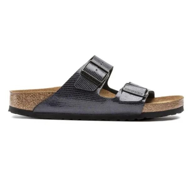 Klapki damskie Birkenstock Arizona BS Birko-flor. Niebieskie klapki Birkenstock, bez wzorów, z materiału, klasyczne, bez obcasa, bez zapięcia. Za 287.00 zł.