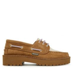 Półbuty Barbour. Brązowe półbuty wsuwane Barbour, bez wzorów, bez obcasa, na płaskiej podeszwie. Za 699.99 zł.