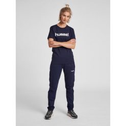 Koszulka sportowa z krótkim rękawem damska Hummel Cotton Logo. Niebieskie t-shirty sportowe Hummel, m, bez wzorów, bez ramiączek, do piłki nożnej. Za 59.00 zł.