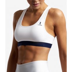 Stanik Fitness Pro 2.0 Biały. Białe biustonosze sportowe NORDICDOTS, bez wzorów, z elastanu, do biegania. Za 150.00 zł.