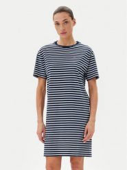 Tommy Hilfiger Sukienka codzienna UW0UW05937 Granatowy Regular Fit. Niebieskie sukienki Tommy Hilfiger, na co dzień, xl, bez wzorów, z bawełny, bez kołnierzyka, bez ramiączek, proste. Za 219.99 zł.