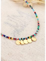 Atelier MIU Pozłacany naszyjnik z elementami ozdobnymi - dł. 37 cm rozmiar: onesize. Żółte naszyjniki atelier MIU, z materiału, z perłą, pozłacane. Za 30.95 zł.