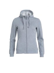 Clique Basic Hoody Full Zip Women - damska bluza z kapturem szary melanż – grey. Szare bluzy CLIQUE, s, bez wzorów, z bawełny, z kapturem. Za 187.18 zł.