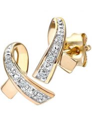 Revoni Złote kolczyki-wkrętki z diamentami rozmiar: onesize. Żółte kolczyki Revoni, z diamentem, złote. Za 679.45 zł.